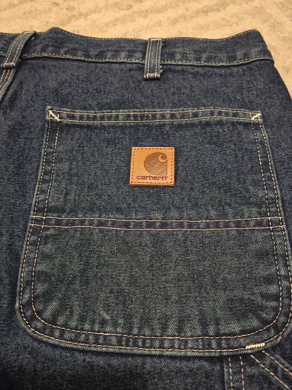 Carhartt Men's Dark Denim Relaxed Carpenter Jeans - Picture 4 of 9